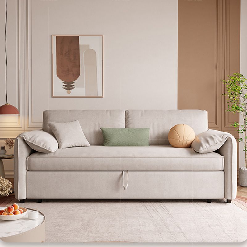 Light Gray Sofa Futon Square Arm Pillow Included Convertible Sofa