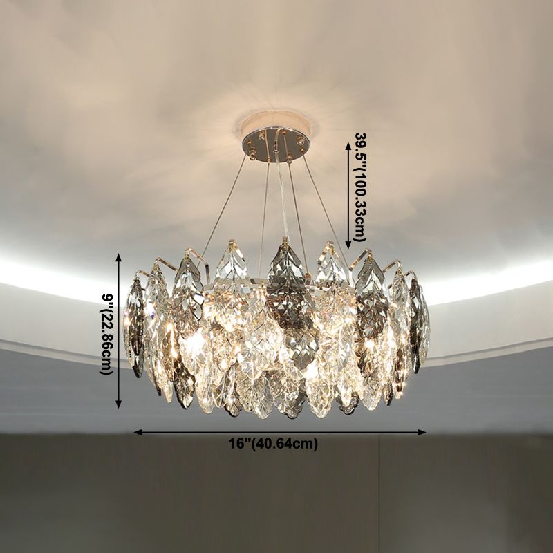 Luci a sospensione geometrica Modern Crystal Crystal Apparecchiatura dell'illuminazione a sospensione in grigio per soggiorno