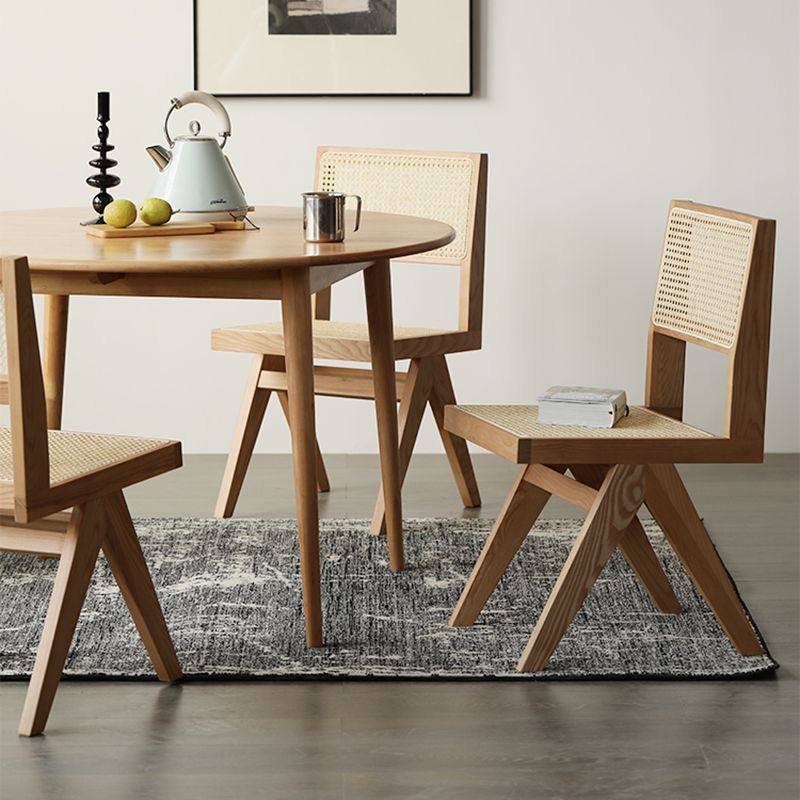 Traditional Dining Chair Wooden Open Back Side Chair for Home