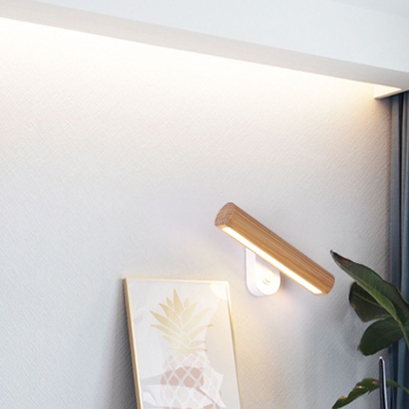 Modern Minimalist Style Linear Wall Mounted Light Fixture Wood Wall Mounted Lighting for Bedroom