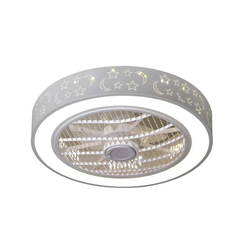 Drum Laser-geschnittene Acryl-Deckenlüfterlampe Einfache 20,5-Zoll-LED-Halbmontage-Beleuchtung