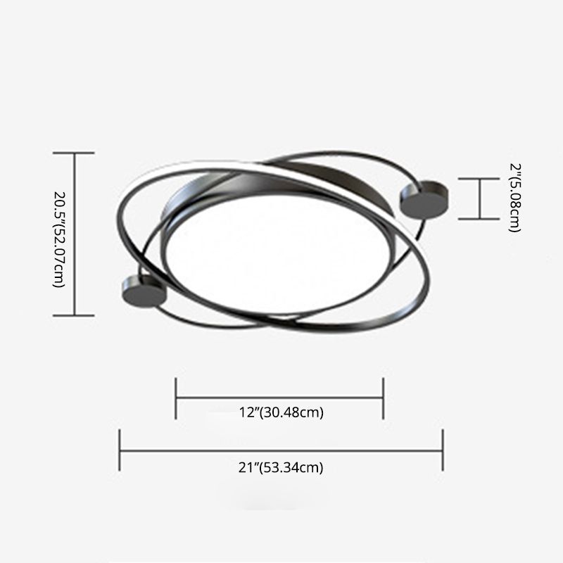 Wrap-around Line Design Rund LED Deckenleuchte 19.5 " Weiche Nordische Style Flush Mount Lamp für Schlafzimmer