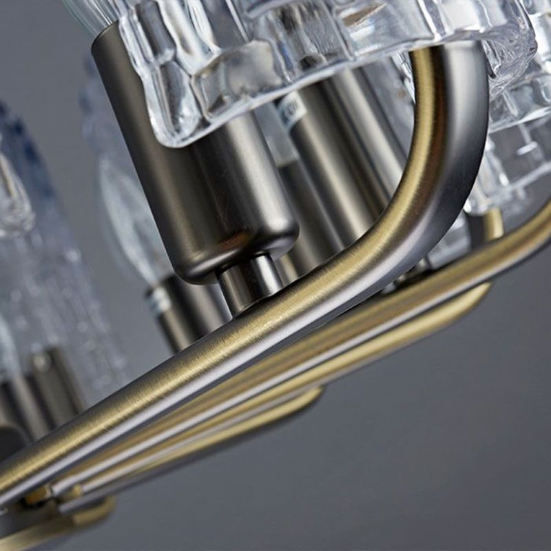 Peacock Feather Dining Room Ceiling Lighting Clear Crystal 12 Heads Modern Chandelier Light in Blue