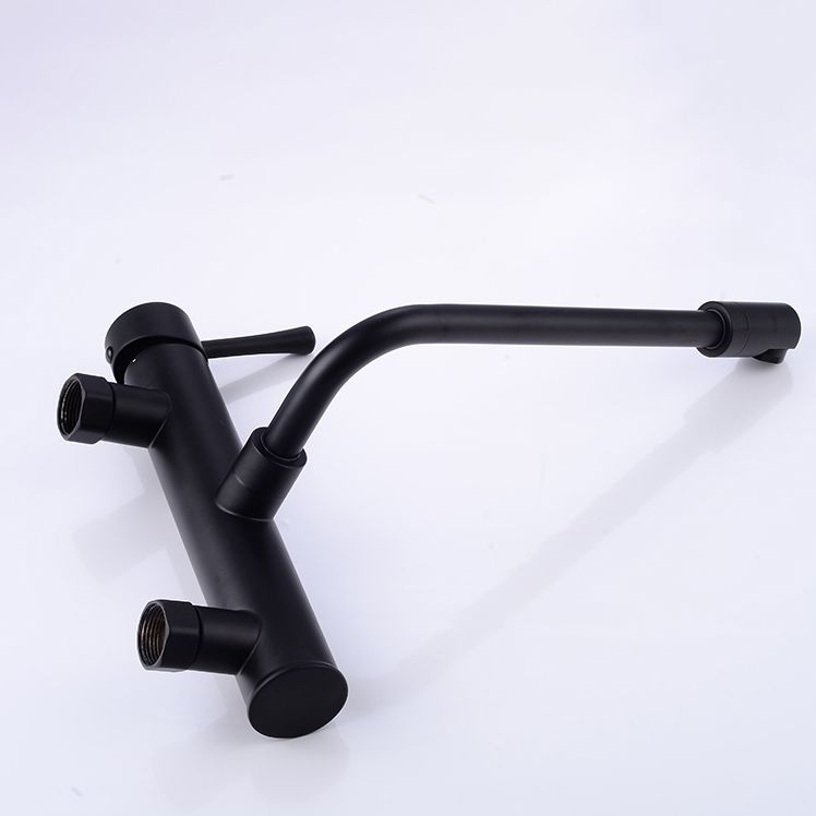 Contemporary 1-Handle Bar Faucet 2 Hole Kitchen Faucet in Black