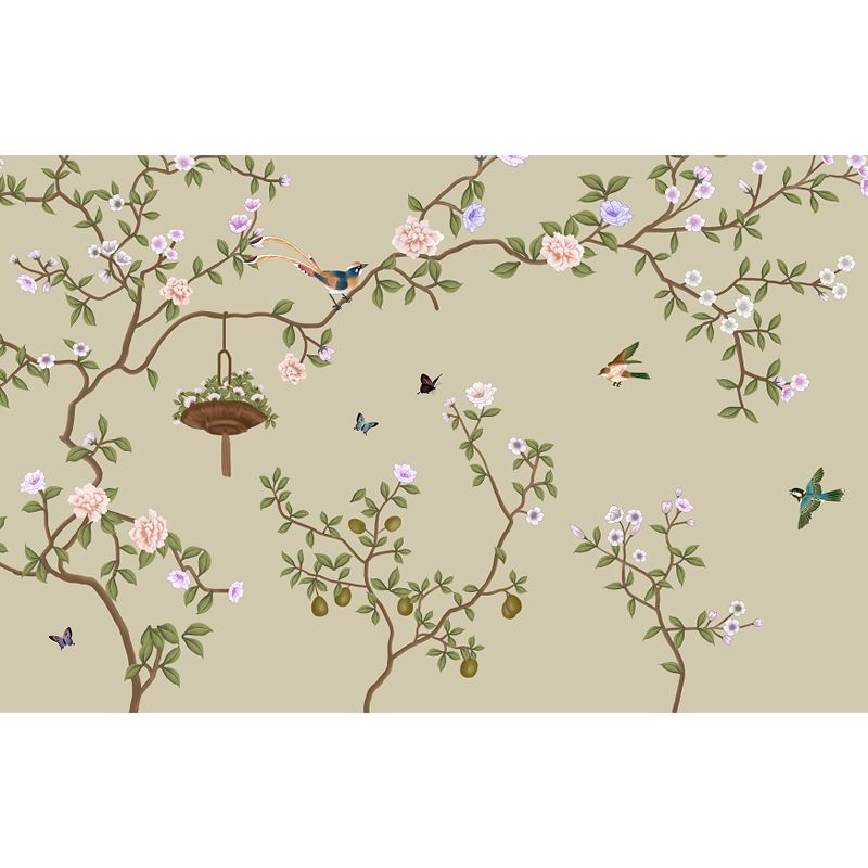 Flower Blossom Branch Wall Mural Modern Waterproof Girls Bedroom Wall Art, Custom-Print