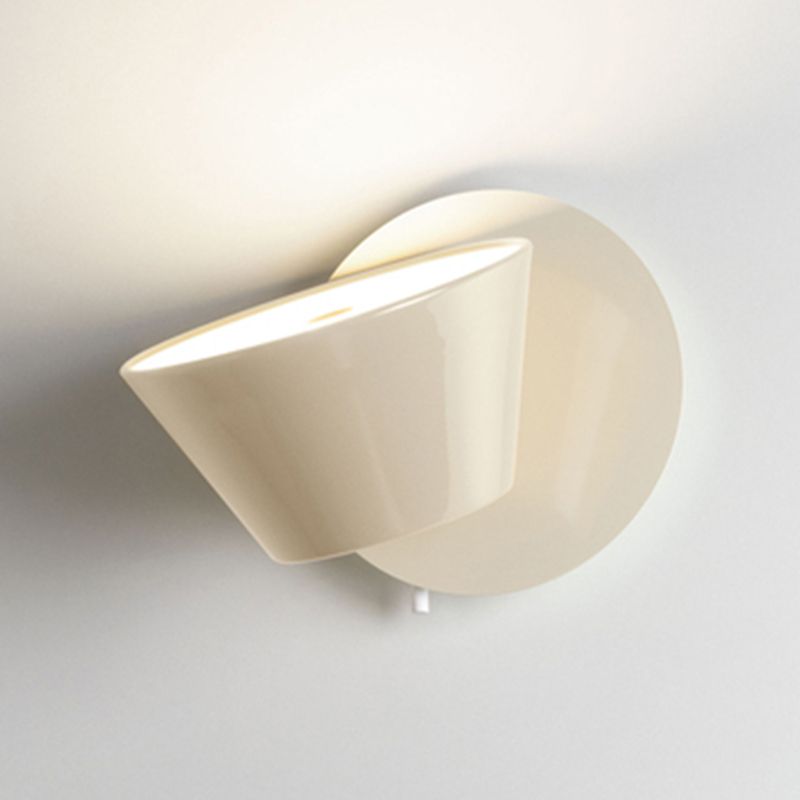 1 Light Drum Wall Sconce Modern Style Metal Wall Lighting for Living Room