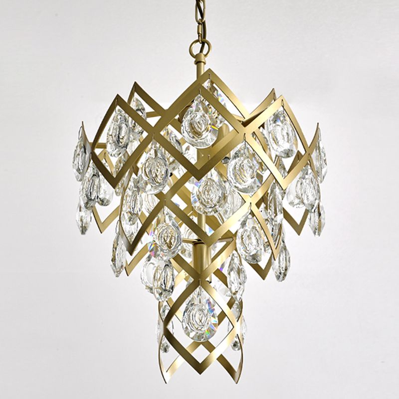 Accesorio de lámpara de lámpara de metal posmoderno lámpara de araña de oro para sala de estar