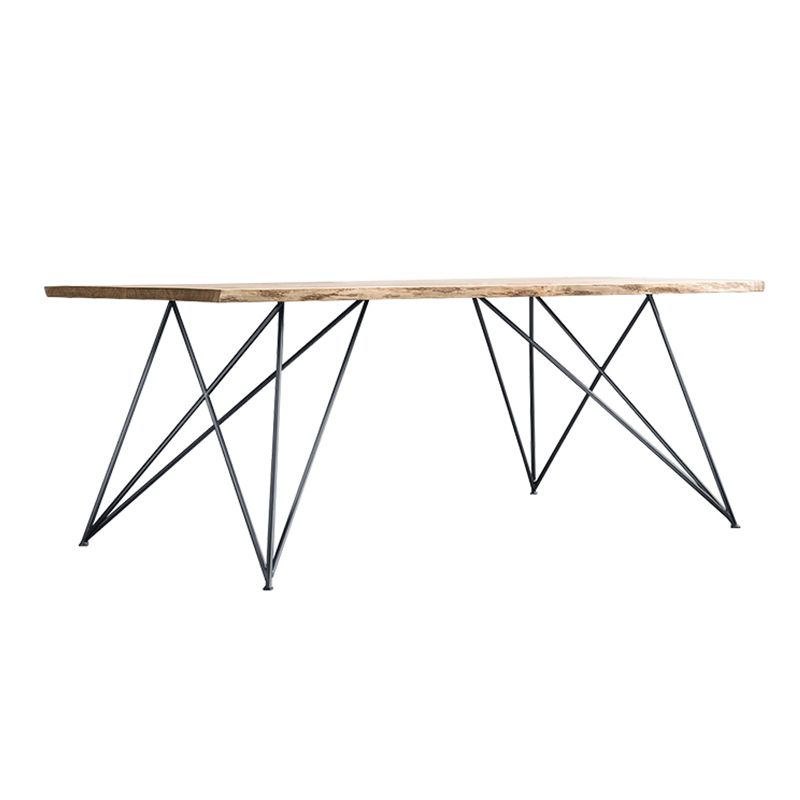Rectangle Shape Luxury Dining Table Solid Wood Fixed Table for Restaurant