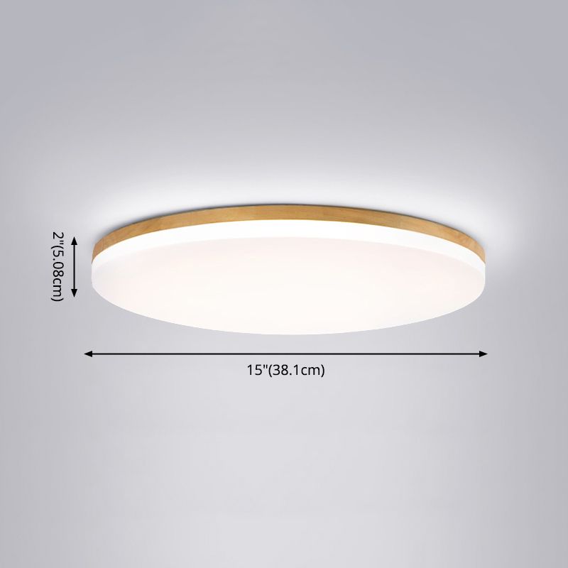 Minimalistische LED-inbouwcirkellamp Houten inbouwplafondlamp voor slaapkamer