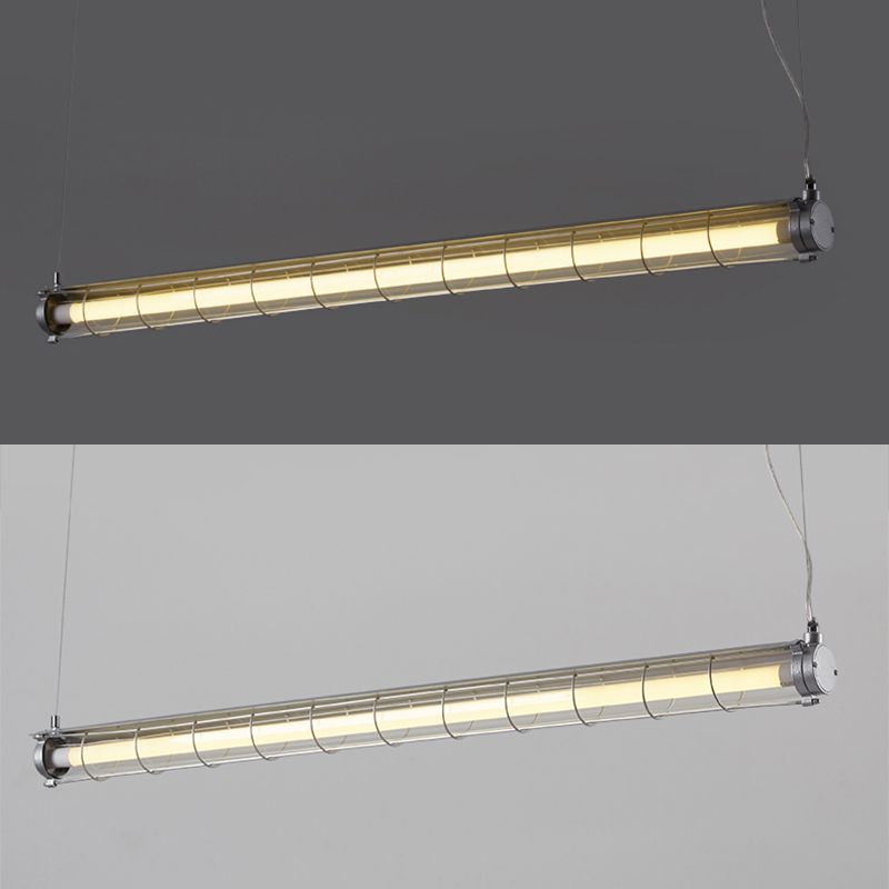 Industrial Style Iron Hanging Lamp Cylinder Shape Island Light for Dining Table