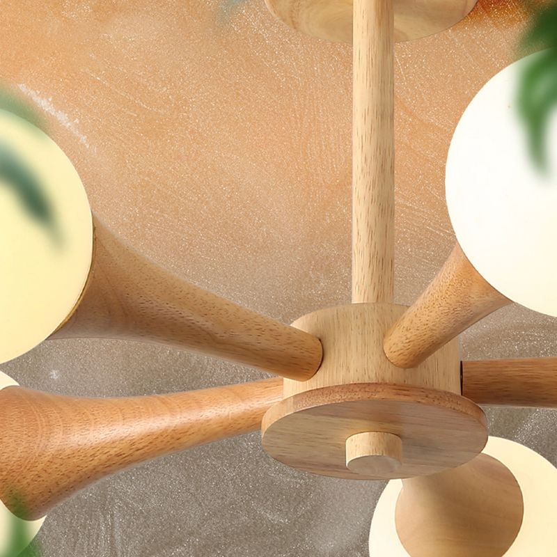 Globe Chandelier Light Fixtures Modern Multi-Head Hanging Pendant Lights with White Glass Shade