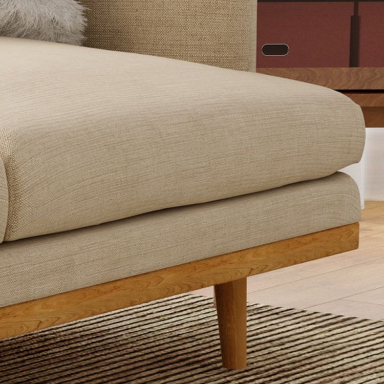 Modern 29.52" H Cotton Blend Wood Frame Recessed Arm Loveseat