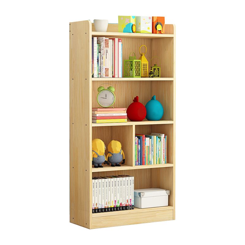 Modern Standard Bookcase Wooden Closed Back Bookshelf with Shelves