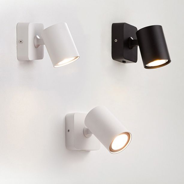 Moderno moderno muro in stile cilindro monte leggero metallo 1 flioncini per parete per camera da letto