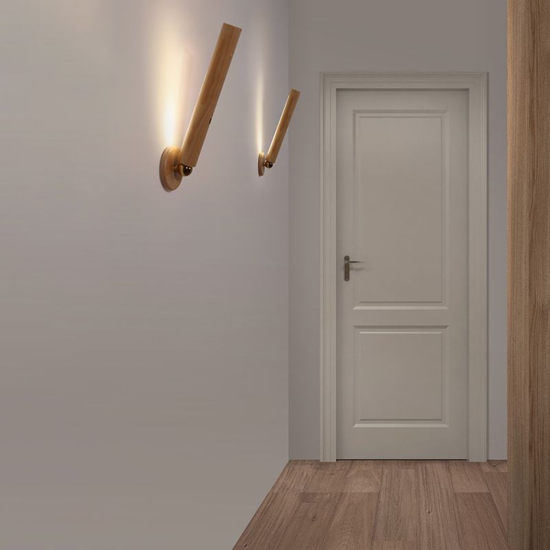 Oplaadbare buisvormige leeswandlamp Eenvoudige stijl houten bedmuurwandsconcurce