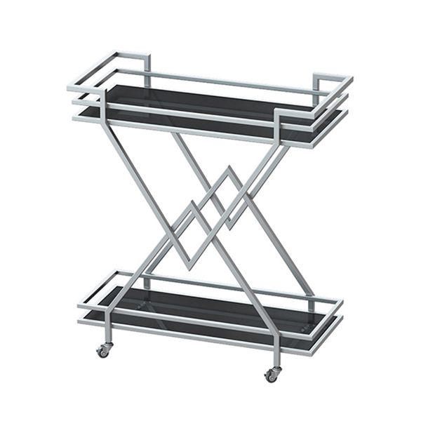 Rolling Contemporary Style Prep Table Metal Prep Table for Kitchen