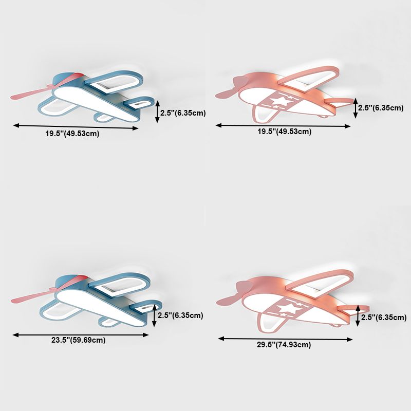 Airplane Shape Ceiling Fixtures Kids Style Metal 5 Lights Ceiling Mounted Lights