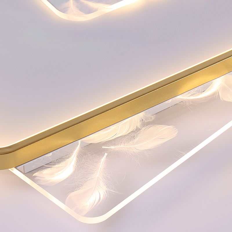 Plafonnier encastré de forme carrée en métal, Style moderne, 2 lumières, luminaires de plafond encastrés