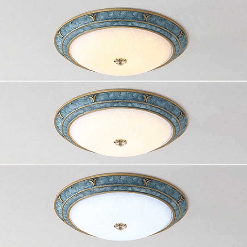Dome Shade Aisle Corridor Ceiling Mount Light American Country Style LED Flush Mount Light