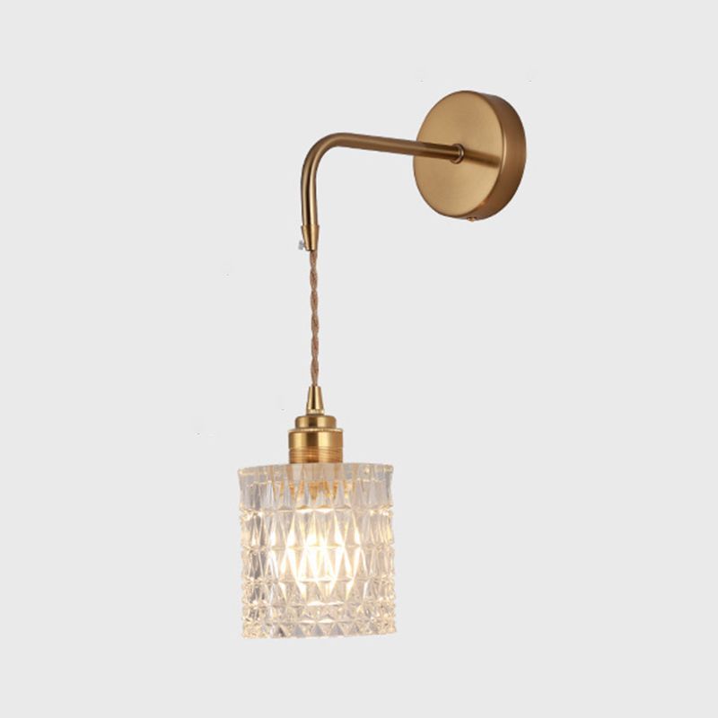Cylindrical Sconce Light Fixture Nordic Light Extravagant Style Glass 1 Light Sconces