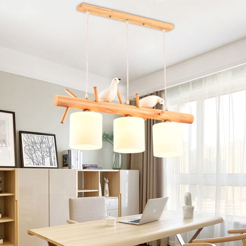 Modern Chandelier Pedants White Glass Chandelier Lights for Dining Room