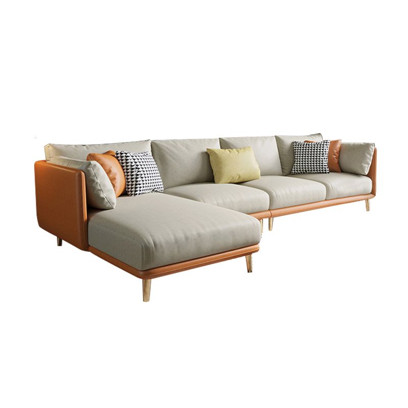 34.25 " H Faux Leather Square Arm Sofa & Chaise for Living Room