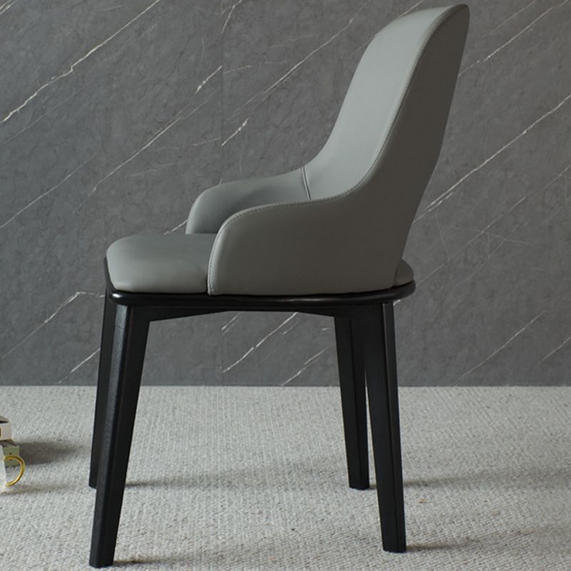 Contemporary Open Back Dining Chairs Armless Side Chairs with Wood Legs for Kitchen