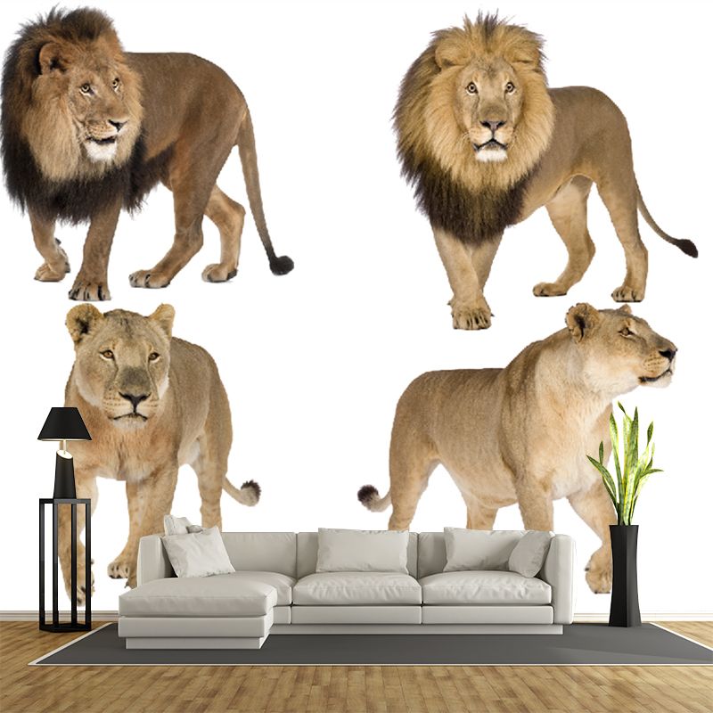Photography Lions Mural Decal Whole Wall Covering for Accent Wall, Made to Measure