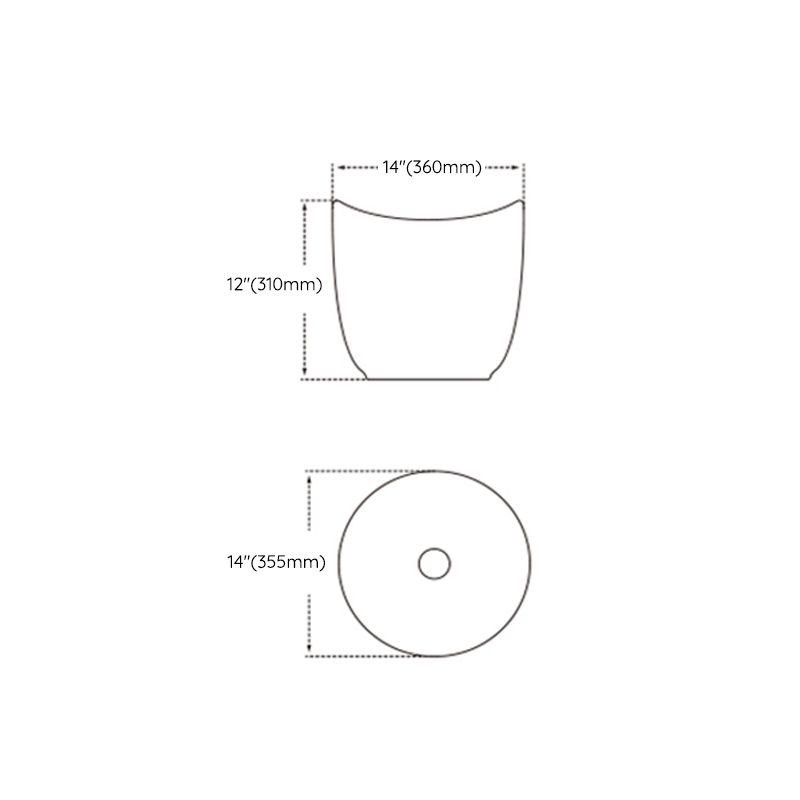 Modern Bathroom Sink with Single Faucet Hole Porcelain Rectangular Vessel Lavatory Sink