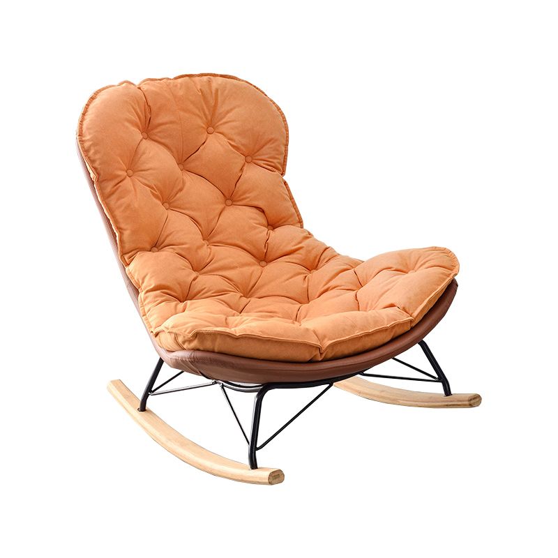 Suede Rocking Chair Contemporary Rocker Chair with Removable Cushions