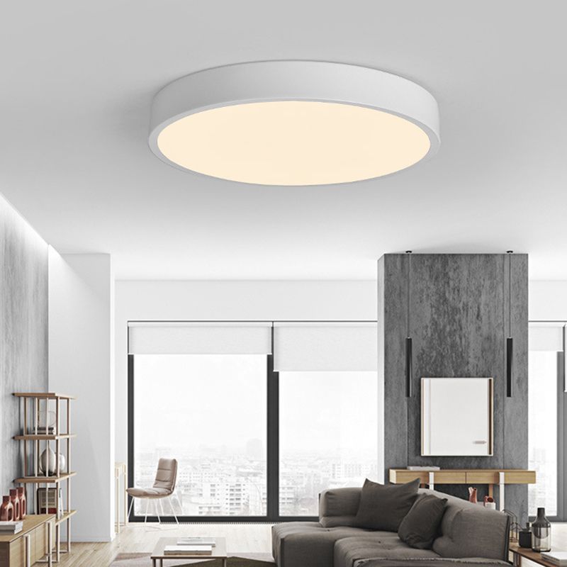 Nordic macaron LED plafonnier rond acrylique abat - jour chambre en fonte bordure