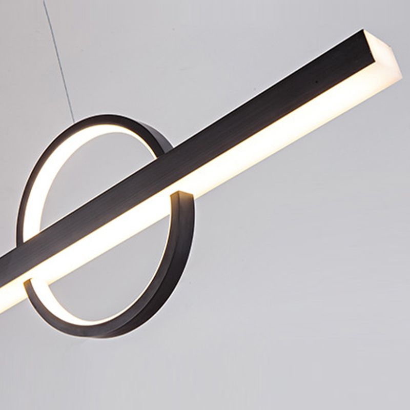 Black Metal Ceiling Light Modernism LED Kitchen Island Lighting for Home