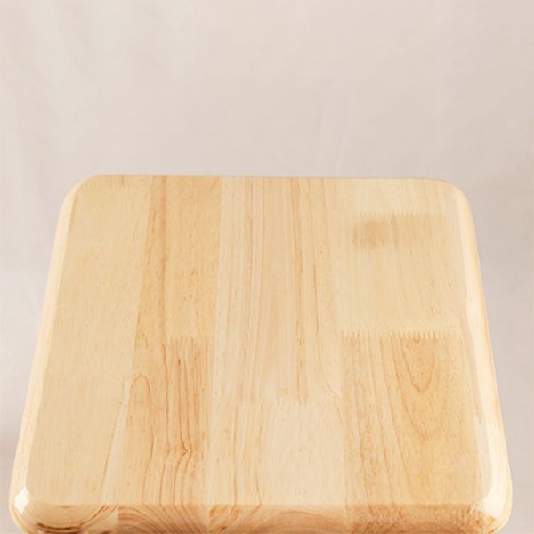 Contemporary Backless Square Seat Indoor Solid Wood Bar Stool