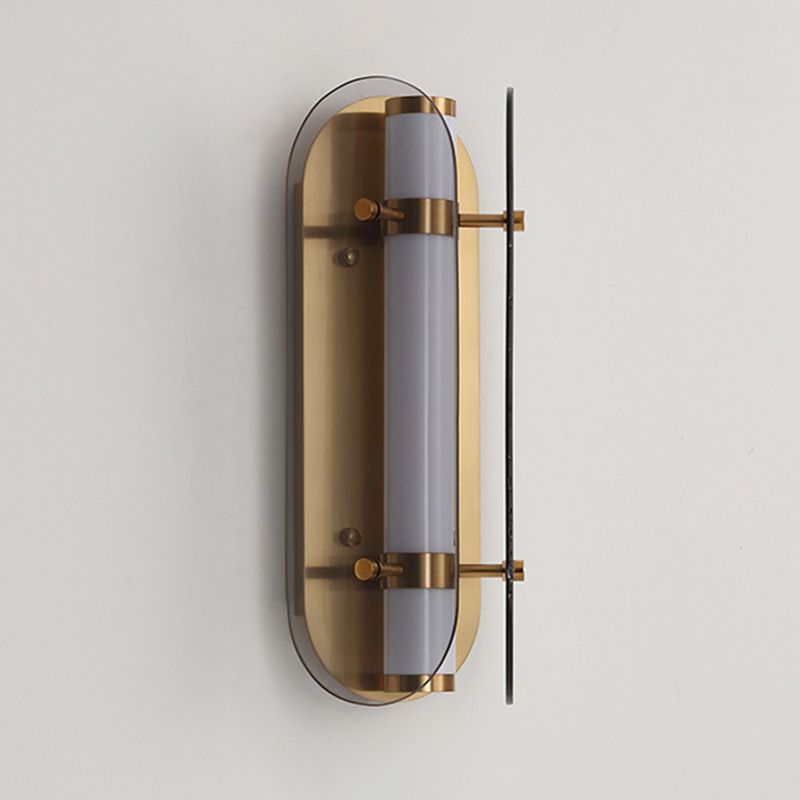 Modern LED Wall Lamp 1-Light Wall Mount Lamp with Glass Shade for Bedroom