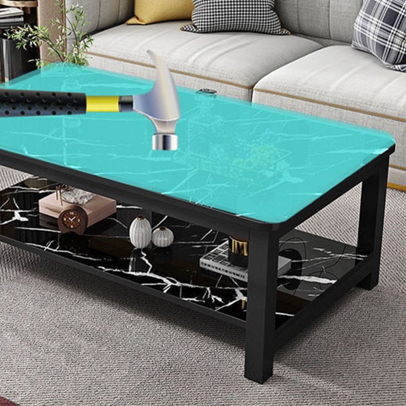 Round Wooden Coffee or End Table Iron Pedestal Base with Storage