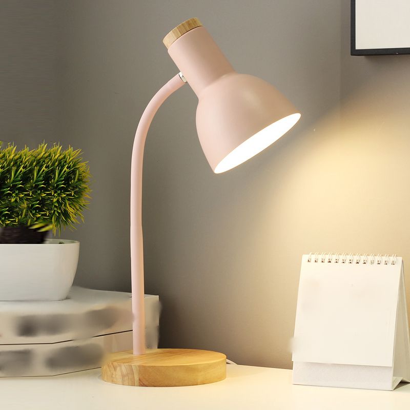 Modern Style Conical Nightstand Lamp Metal 1-Light Table Light for Bedroom