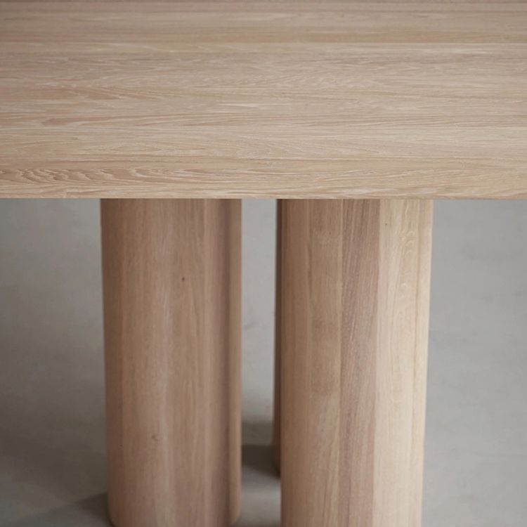 Rectangle Simplicity Dining Table Solid Wood Fixed Table for Kitchen