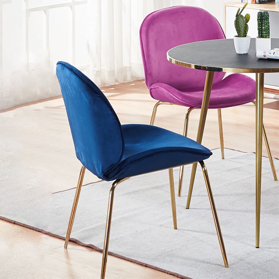 Metal Scandinavian Restaurant Side Chair Matte Finish Wingback Dining Chair