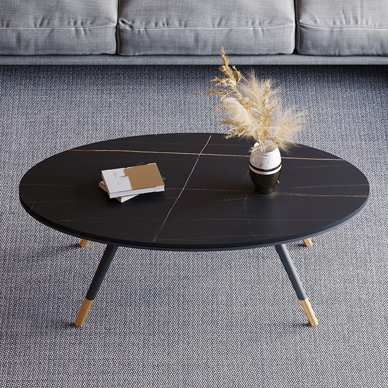 Slate Oval Coffee Table 4 Legs Base Type Single Cocktail Table