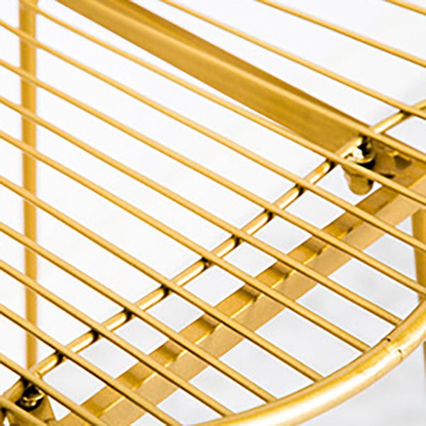 Glam Armless Backrest Counter Stool Iron Bar Stool with Footrest