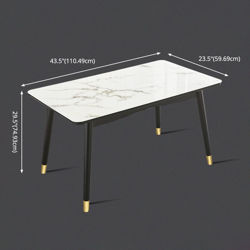 Scandinavian Rubber Wood Shelf Dining Table Rectangle Formal Dinette Set for Kitchen