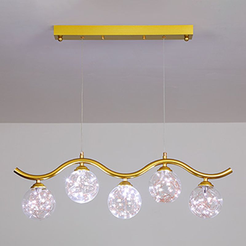 Kugelförmige Forminselanhänger zeitgenössisches Glas 5 leichte hängende Lichter