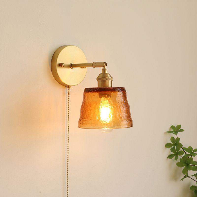 Glass Cylinder Wall Sconce Lights Industrial Style 1 Light Wall Mounted Lamps