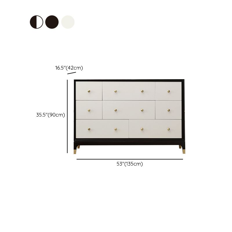 Classic Glam Double Dresser Cherry Horizontal Storage Chest Dresser for Bedroom