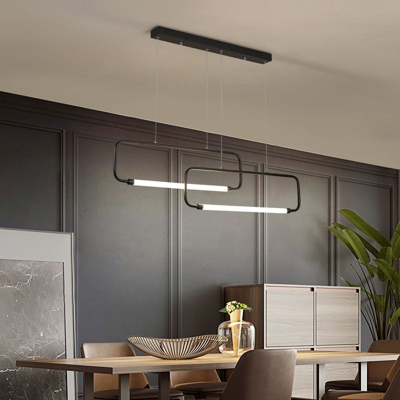 Sala da pranzo geometrica Luce sospesa a led Luce al soffitto dell'isola minimalista