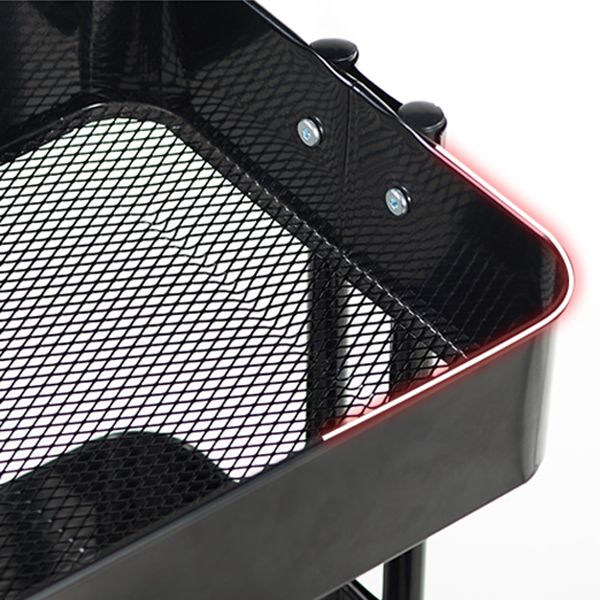 Contemporary Geometric Bookshelf Open Back Bookcase with Wheels