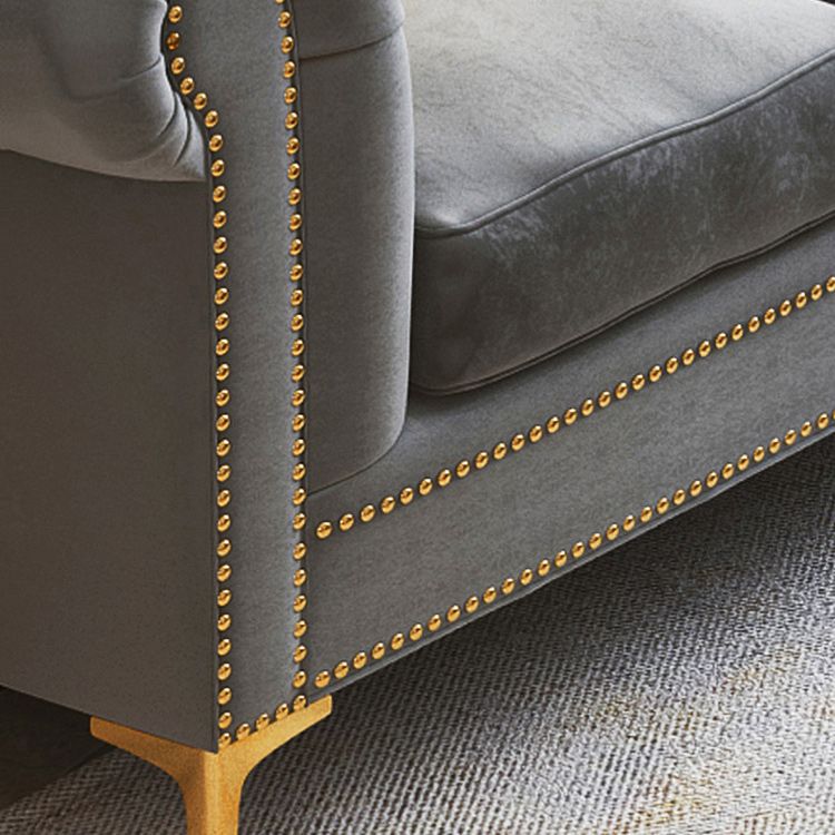 Modern Flared Arm Settee Stationary Solid Color Sofa for Living Room