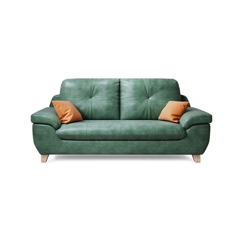 Faux Leather Pillow Top Arm Modern Sofa with Stain Resistant and Water Proof