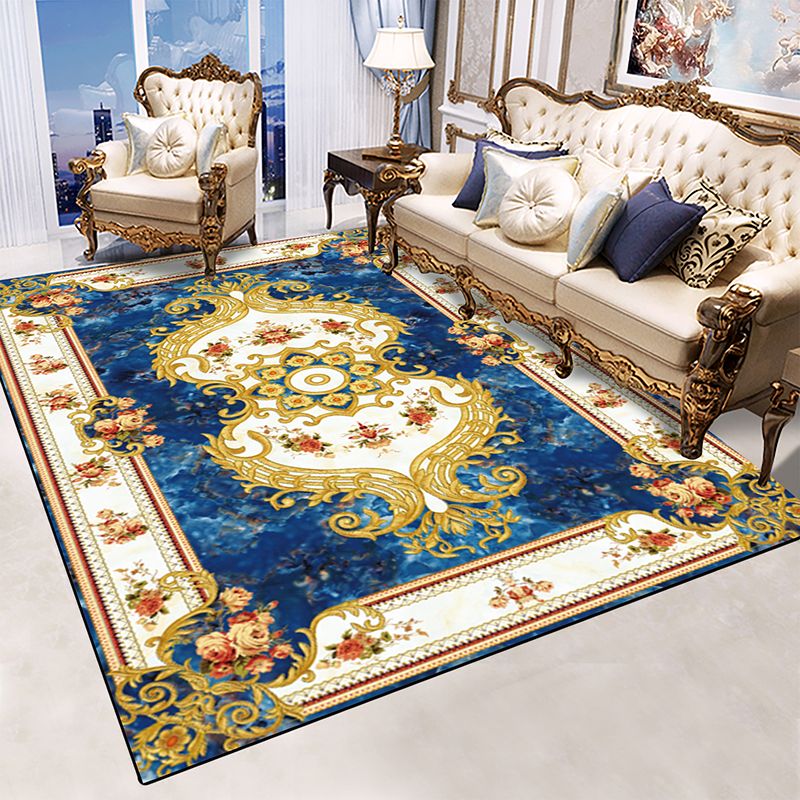 Yellow Modern Rug Blended Graphic Rug Non-Slip Backing Rug for Living Room