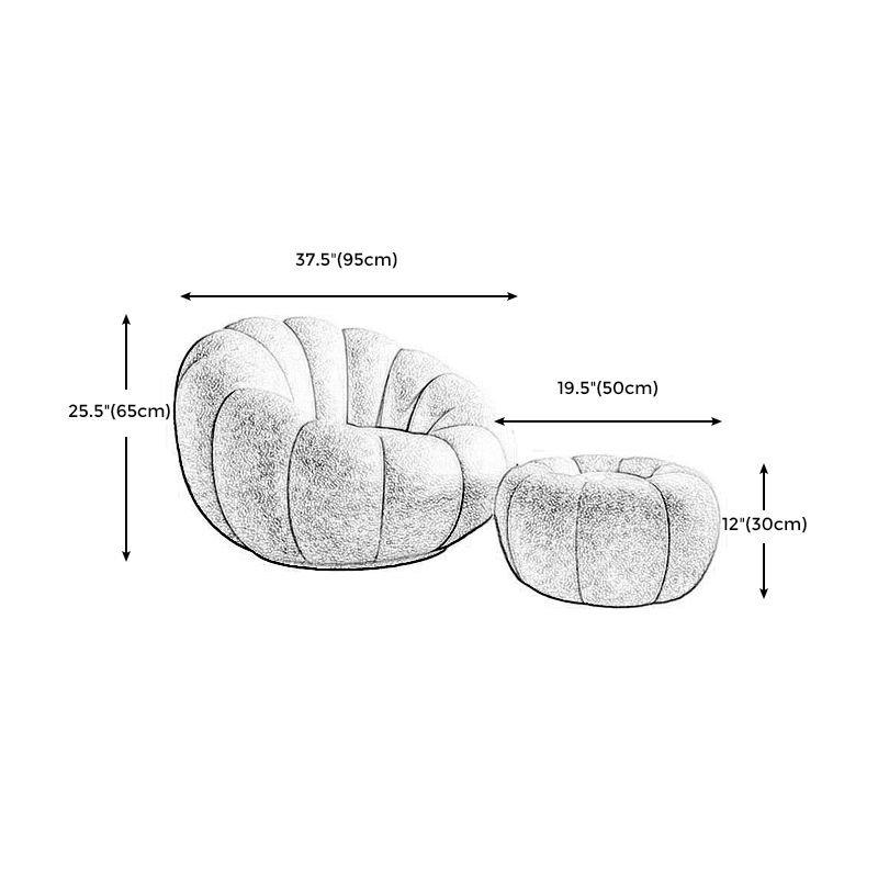 Faux Leather/Faux Fur Chair 37.4" L x 37.4" W x 25.6" H Convertible Chair